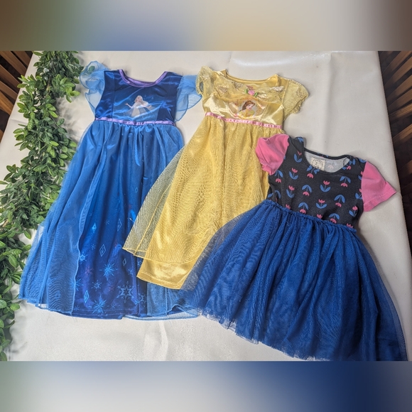 Dress Up Disney Princess Gown Bundle Frozen Elsa Anna Belle 4 4T 5T - Picture 1 of 16